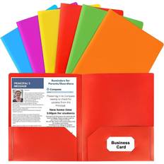 Best Binders & Folders Plastic Folders with Pockets 6-pack