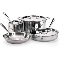 Cast Iron Hob Cookware Sets All-Clad D3 Stainless Steel Cookware Set with lid 7 Parts