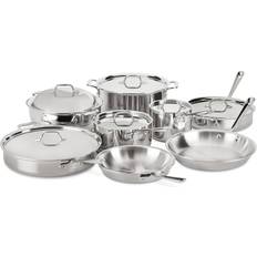 All clad stainless steel cookware set All-Clad D3 Stainless Steel Cookware Set with lid 14 Parts