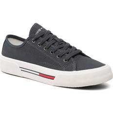 Tommy hilfiger canvas lace up Tommy Hilfiger Canvas-Sneaker mit Branding-Detail NEW CHARCOAL