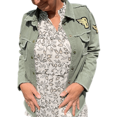 Denimjakker - Grøn Lulus Love Star Jacket - Army Green