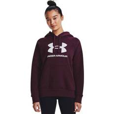 Under Armour Brown Jumpers Under Armour Rival Fleece Big Logo Hoodie Purple Woman