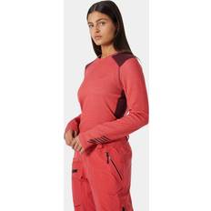 Rouge Hauts de Couche de Base Helly Hansen Lifa Merino Midweight Crew Poppy Women's Red