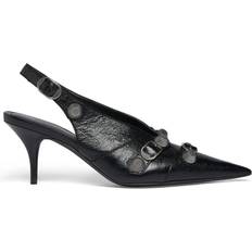 Balenciaga Women Heels & Pumps Balenciaga Cagole Slingback 70mm Pump black_aged_nikel