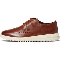 Men - White Oxford Cole Haan Grand+ Wingtip Schoenen - Bruin