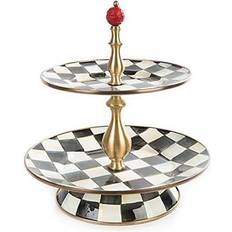 Steel Serving Platters & Trays Mackenzie-Childs Courtly Check Two-Tier Cake Stand 10"