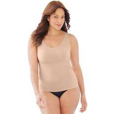 Pink - Women Under Dresses Plus Women's Invisible Shaper Light Control Camisole by Secret Solutions in Nude Size 14/16