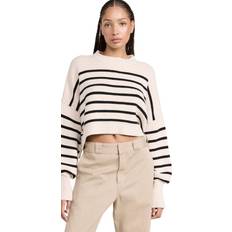 Polyamide Pulls Free People Pull Cropped Stripe Crop Sweater - Cream