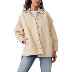 Acrylic Jackets Free People EASY CROP PULLOVER Warm Camel Women's Clothing Tan Women's 8-10