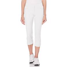 Pantalones & Shorts PGA TOUR Apparel Women's Woven Capri Pants, 12, White, Polyester/Spandex Golf Apparel Shop White