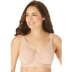 Woman Within Underwear Woman Within Plus Evie Cotton-Comfort Leisure Bra in Sand Size C/D/DD