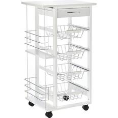 Homcom Rolling Kitchen Cart Trolley Table 37x47cm