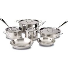 Cookware All-Clad D3 Stainless Steel Cookware Set with lid 10 Parts