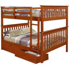 Built-in Storages - Full Bunk Beds Donco kids Mission Bunk Bed