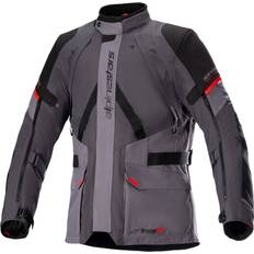 Grey Motorcycle Jackets Alpinestars Monteira, Textiljacke Drystar Dunkelgrau/Schwarz/Neon-Rot