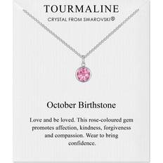 Jones October tourmaline birthstone necklace created with zircondiaÂ crystals