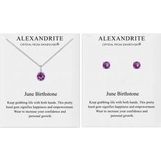 Philip Jones Alexandrite Birthstone Necklace & Earrings Set Created with Zircondia Crystals