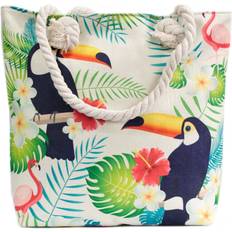 Ancient Wisdom Rope Handle Bag Tropical Toucan Large Beach Tote