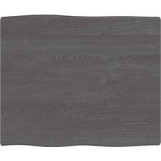 Grigio Piani vidaXL Tavolo Marrone Scuro 60x50x2 cm Rovere Non Trattato Piano