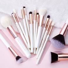 Jessup Professionell Kvalitet Makeupborstar - Pärlfärg/Vit/Roséguld