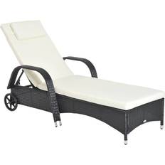 Dyna - Metall Solsängar OutSunny Trädgårdssäng Med Dyna Justerbart Ryggstöd 200 x 73 x 103 cm