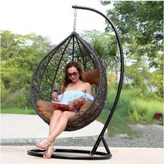 Hängestühle PureHaven Hängesessel Rattan-Kunststoffgeflecht elegant