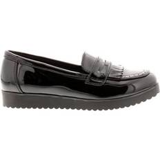 Polyurethane Low Top Shoes Children's Shoes Miss Riot Girls School Shoes Abbie Slip On - Black