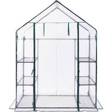 VonHaus Walk in Greenhouse 193cm Stainless steel PVC Plastic