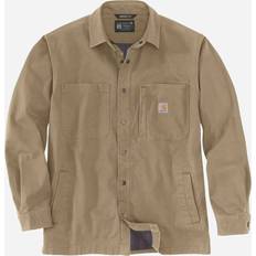 Carhartt Fleece Lined Snap Front Shirt - Green/Brown