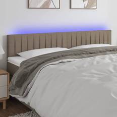 Senge & Madrasser vidaXL LED-lys stof gråbrun Sengegavl