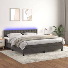 160cm - Hard Continentaal Bedden vidaXL Boxspring Met Matras En LED Fluweel 160x200 cm