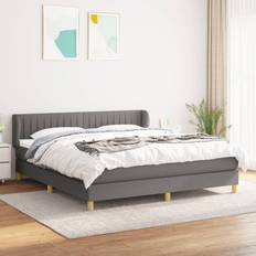 180cm Letti vidaXL Giroletto A Molle Con Materasso Grigio Scuro 180x200 cm Tessuto Cod Mxl 68622 Letto Continentale