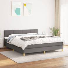 180cm Letti vidaXL Giroletto A Molle Con Materasso Grigio Scuro 180x200 cm Tessutocod Mxl 123493 Letto Continentale