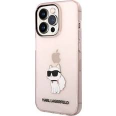 Karl Lagerfeld Apple iPhone 14 Pro Matkapuhelinkotelot Karl Lagerfeld Choupette Logo iPhone 14 Pro Cover Durchsichtig Rosa