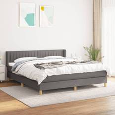 180cm - Medio Letti Continentali vidaXL Giroletto A Molle Con Materasso Grigio Scuro 180x200 cm Letto Continentale