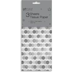 3 Sheets Of Foil Spots Gift Wrap Tissue Paper From Gold Red Silver/Red