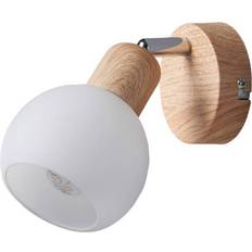 Lindby Seinävalaisimet Lindby Svenka Seinävalaisin White Light Wood Satin Nickel