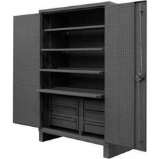 DIY Accessories Durham Heavy Duty Pegboard & Shelf Cabinet HDCDP244878-4SS6B95 12 Gauge 48-3/16"Wx24-1/16"Dx78"H