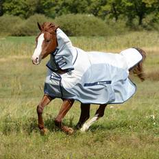 Horse Rugs Bucas Buzz-off Rain Fly Rug with Removable Neck Silver/Blue unisex