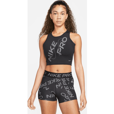 Nike Musta Topit Nike Pro Dri-FIT Crop Tank Top - Black