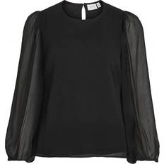 Vila Dame T-skjorter Vila Round Neck Long Sleeved Blouse