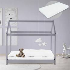 Gris Camas Kinderbett+matratze hausbett bettgestell holzbett lattenrost