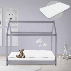 ML Design Kinderbett+matratze hausbett bettgestell holzbett lattenrost