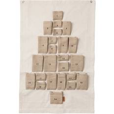 Calendriers de l'Avent Ferm Living Adventskalender Pine aus Baumwolle und Jute - Mini - Beige