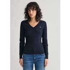 Gant 3XL Pullover Gant Damen Strickpullover STRETCH COTTON CABLE V-NECK