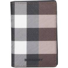 Note Compartments Card Cases Burberry Check Folding Card Case - Dark Birch Brown