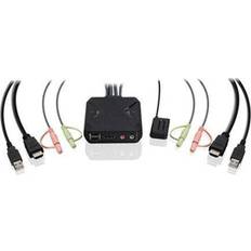 2-Port 4K KVM Switch with HDMI, USB and Audio Connections