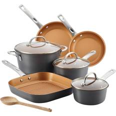 Ayesha Curry Home Collection Hard Anodized Cookware Set with lid