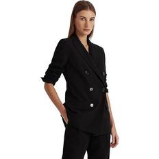 Women Blazers Lauren Ralph Lauren Double-Breasted Wool Crepe Blazer Polo Black