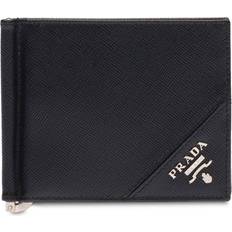 Prada logo plaque wallet men Leather/Leather/Nylon/Metal One